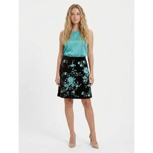 Boden Brown Velvet Embroidered Skirt 14R Blue Floral A-Line Whimsigoth Cottage